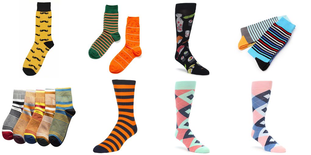 orange dress socks for men